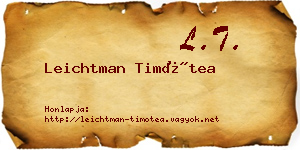 Leichtman Timótea névjegykártya